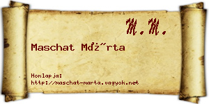 Maschat Márta névjegykártya